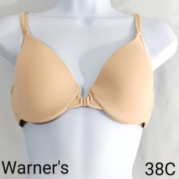 Warner's Nude Front Closure Underwire Smooth T-Shirt Bra 38C - Picture 6 of 6